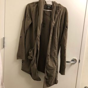 H&m distress longline hoodie